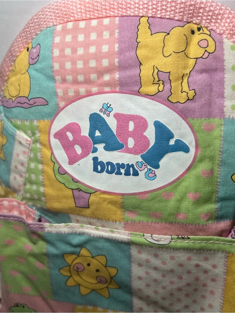 Rare ZAPF creations Baby Doll Babywearing carrier vintage 1990s patchwork